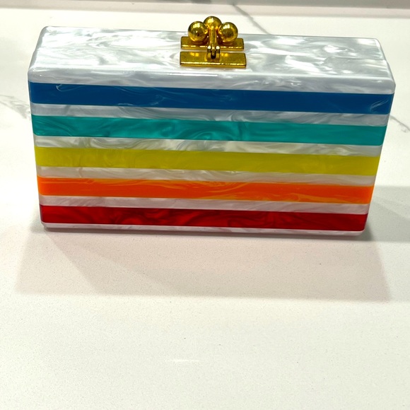 Edie Parker Handbags - Edie Parker Rainbow Candy Clutch with mirrored inside.